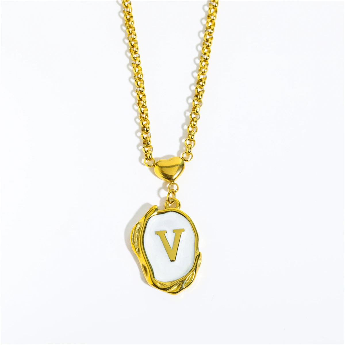 Irregular Dripping Initial Necklace