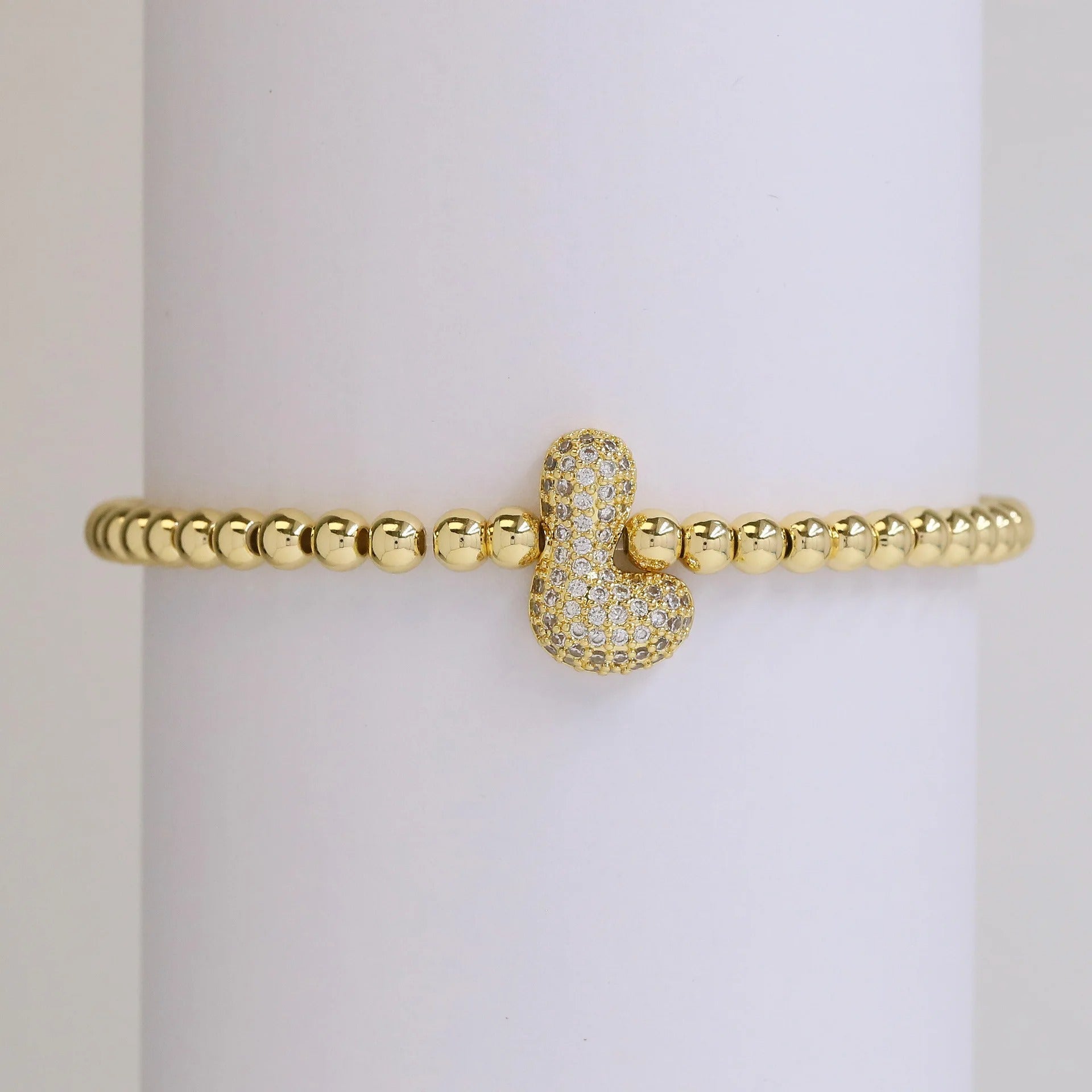 Beaded Bubble Initial Bracelet