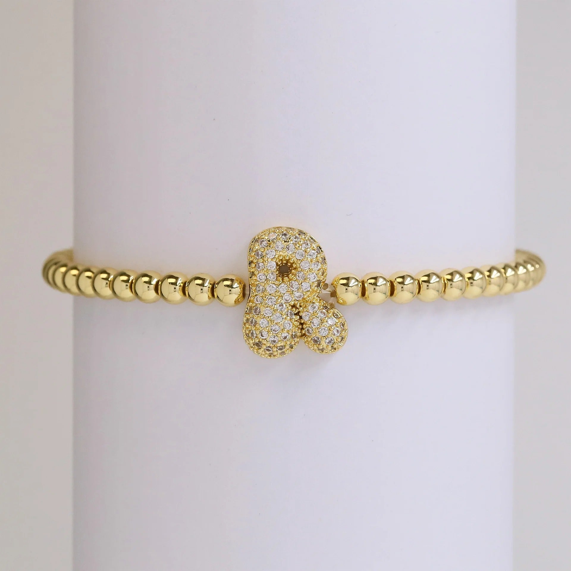 Beaded Bubble Initial Bracelet