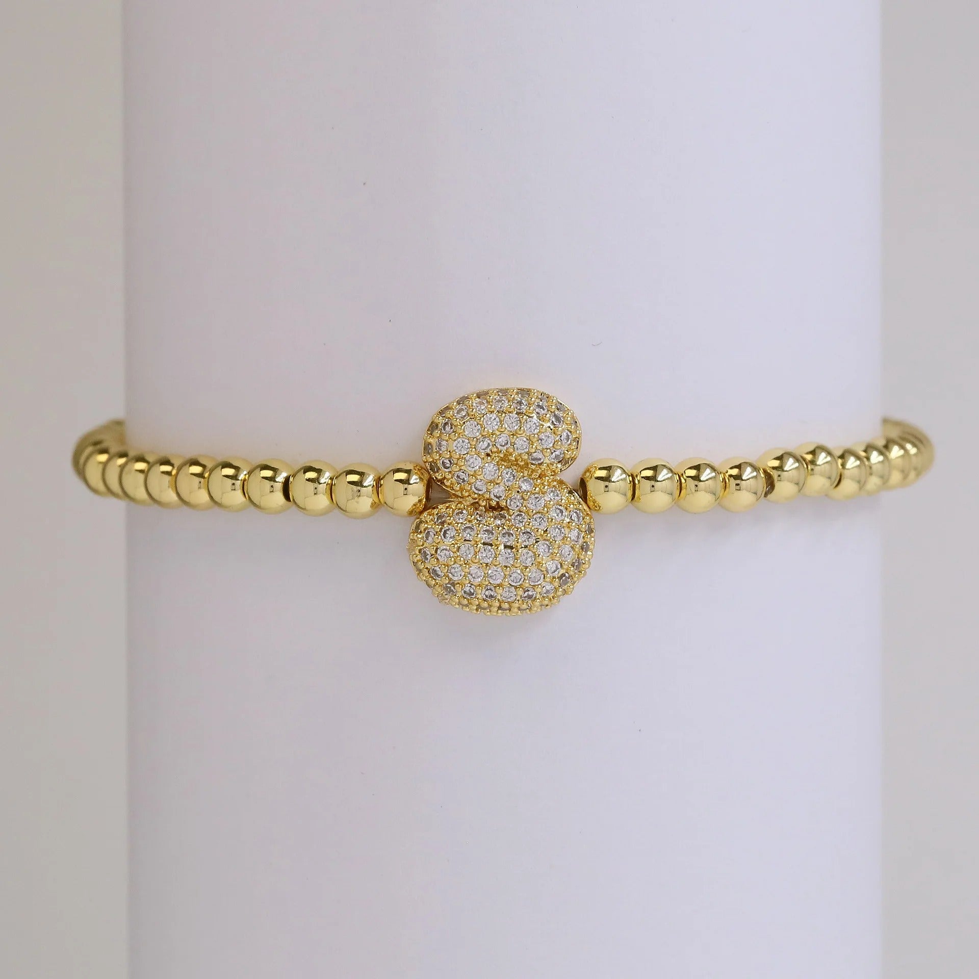 Beaded Bubble Initial Bracelet