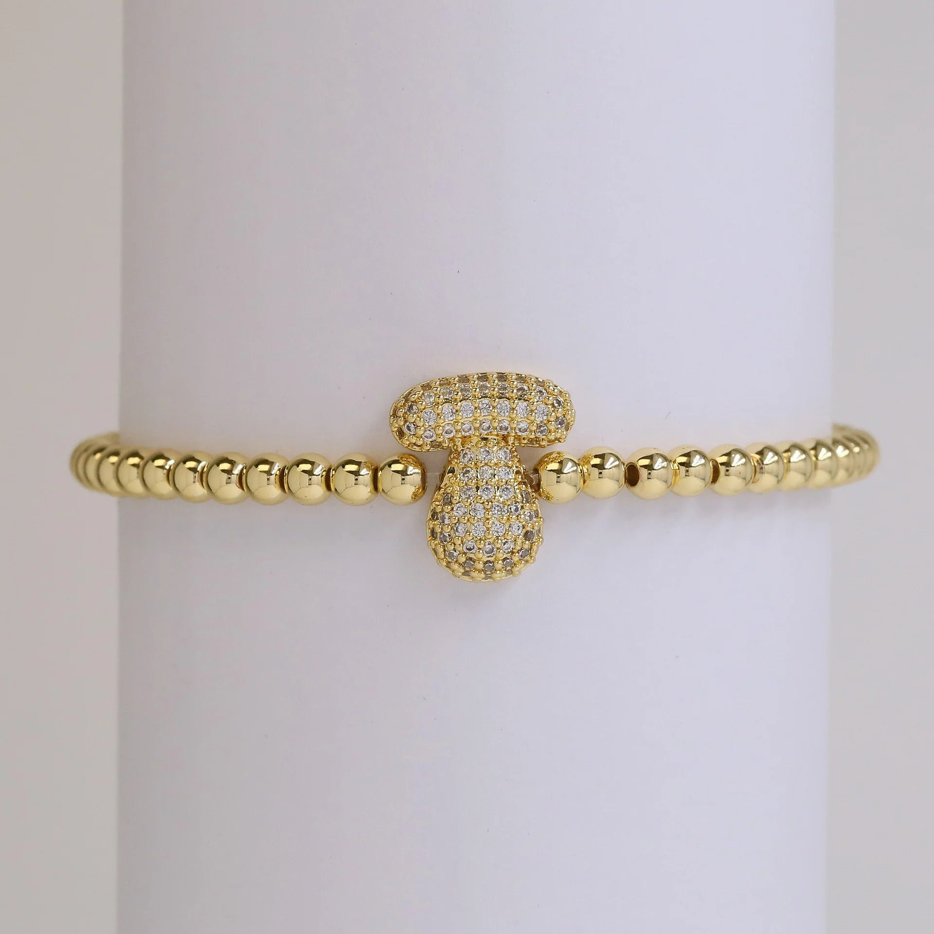 Beaded Bubble Initial Bracelet