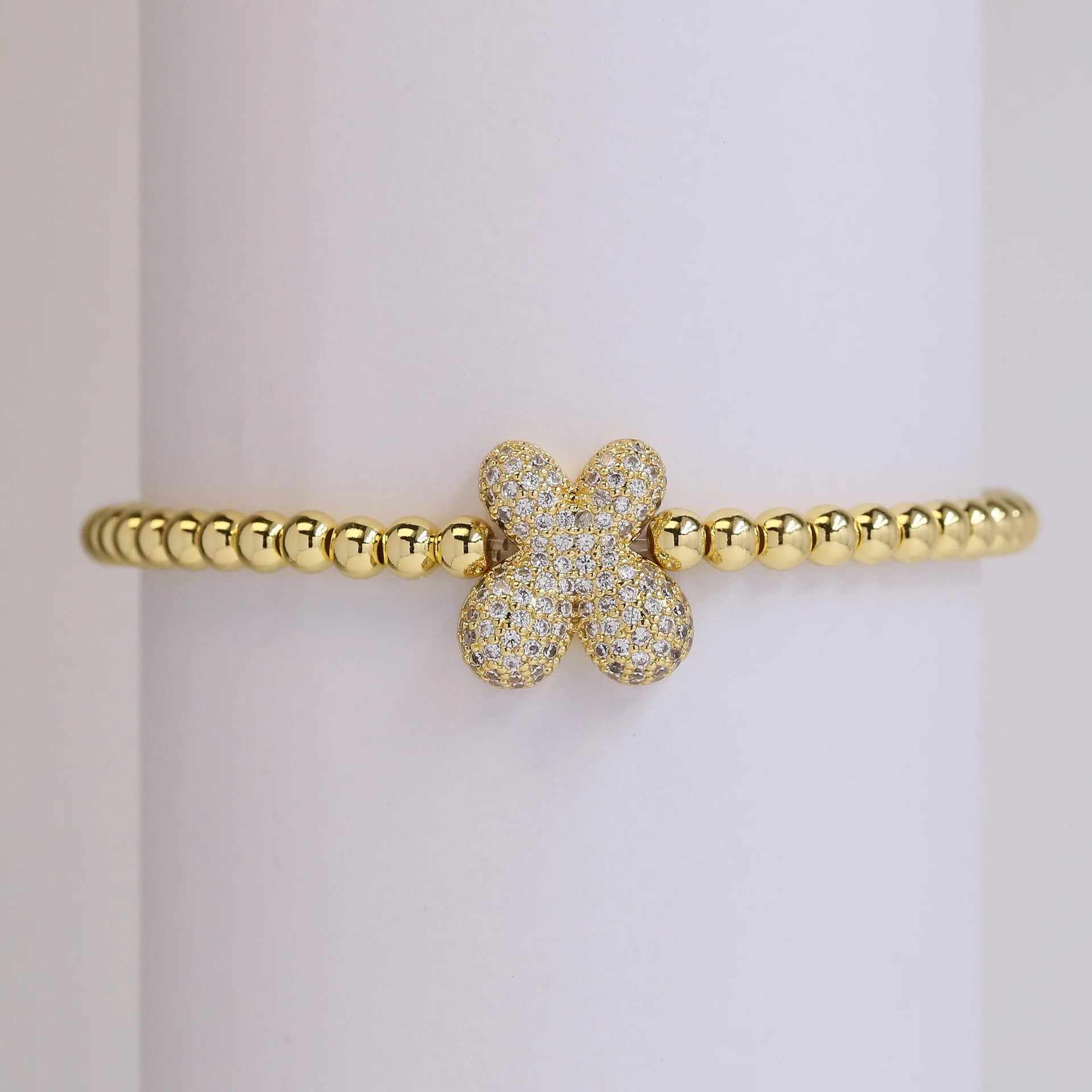 Beaded Bubble Initial Bracelet