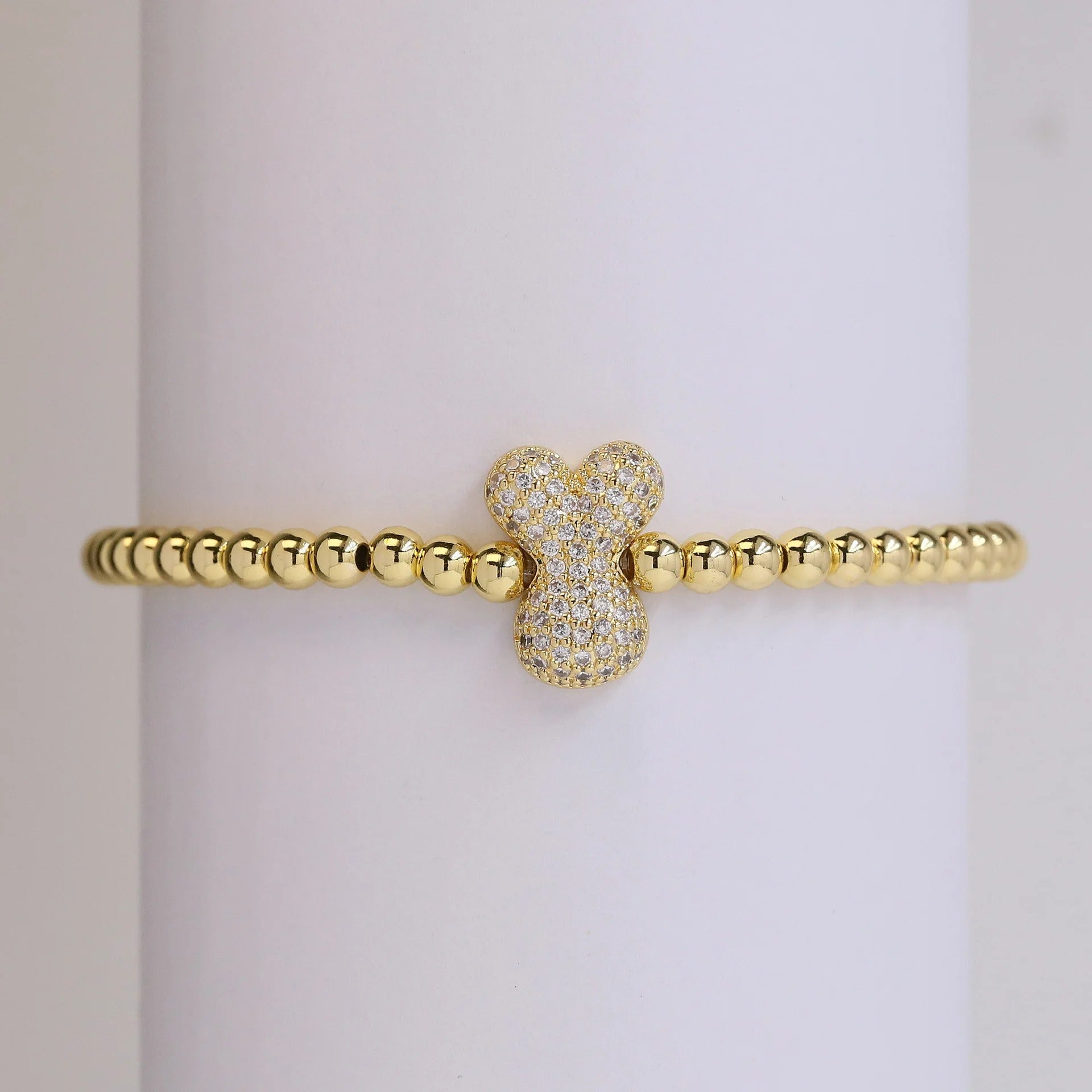 Beaded Bubble Initial Bracelet