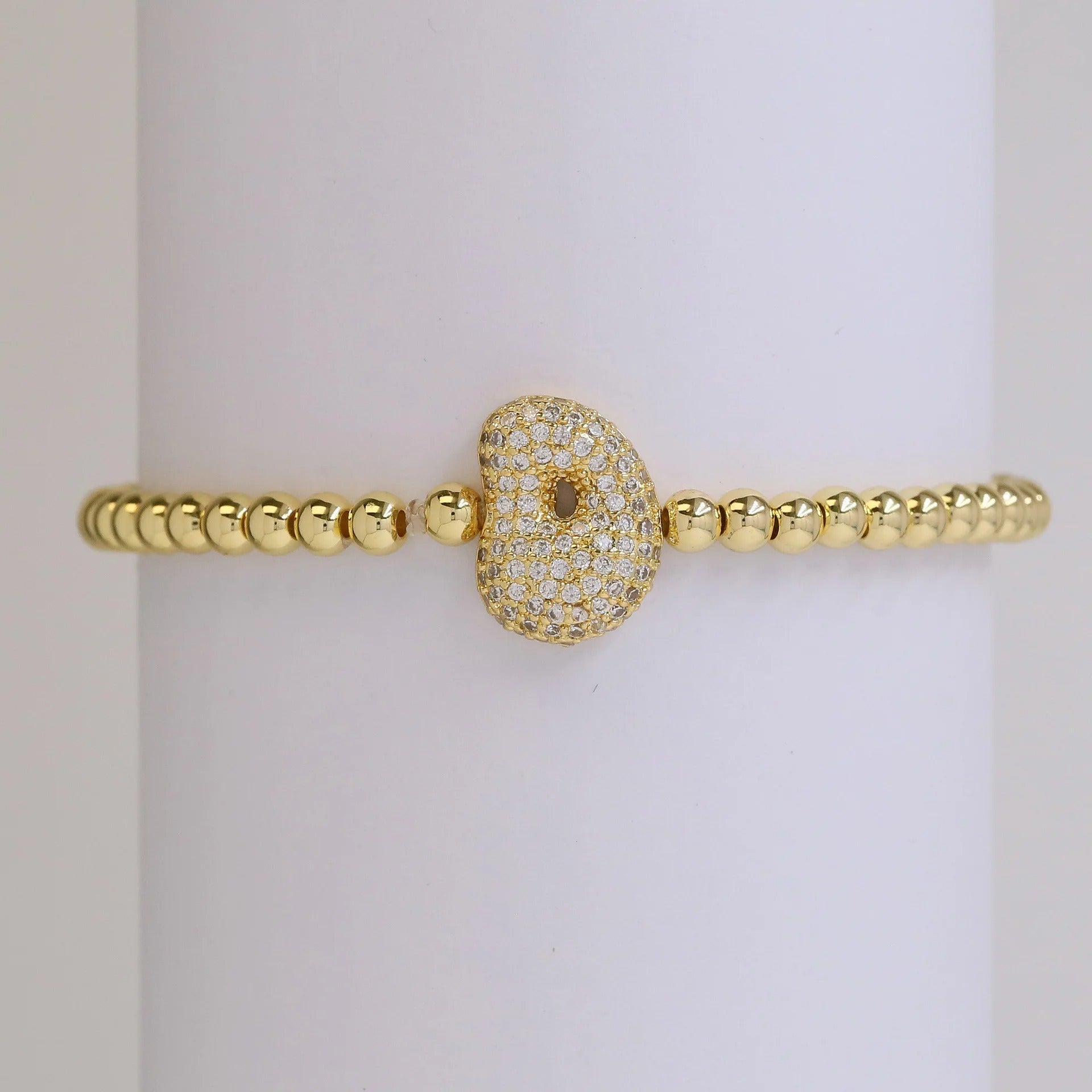 Beaded Bubble Initial Bracelet