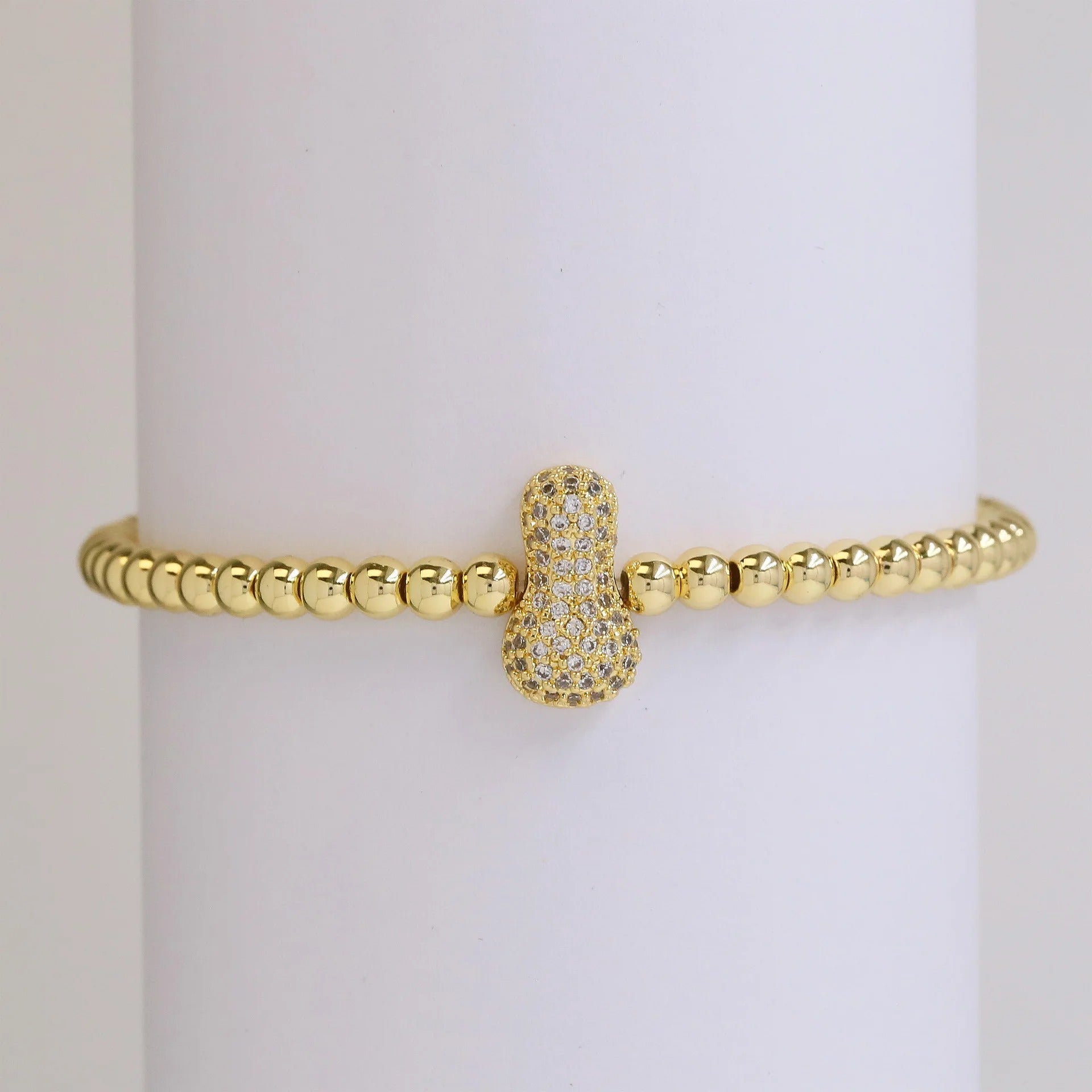 Beaded Bubble Initial Bracelet