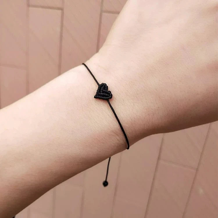 2 PCS Adjustable Woven Heart Bracelet