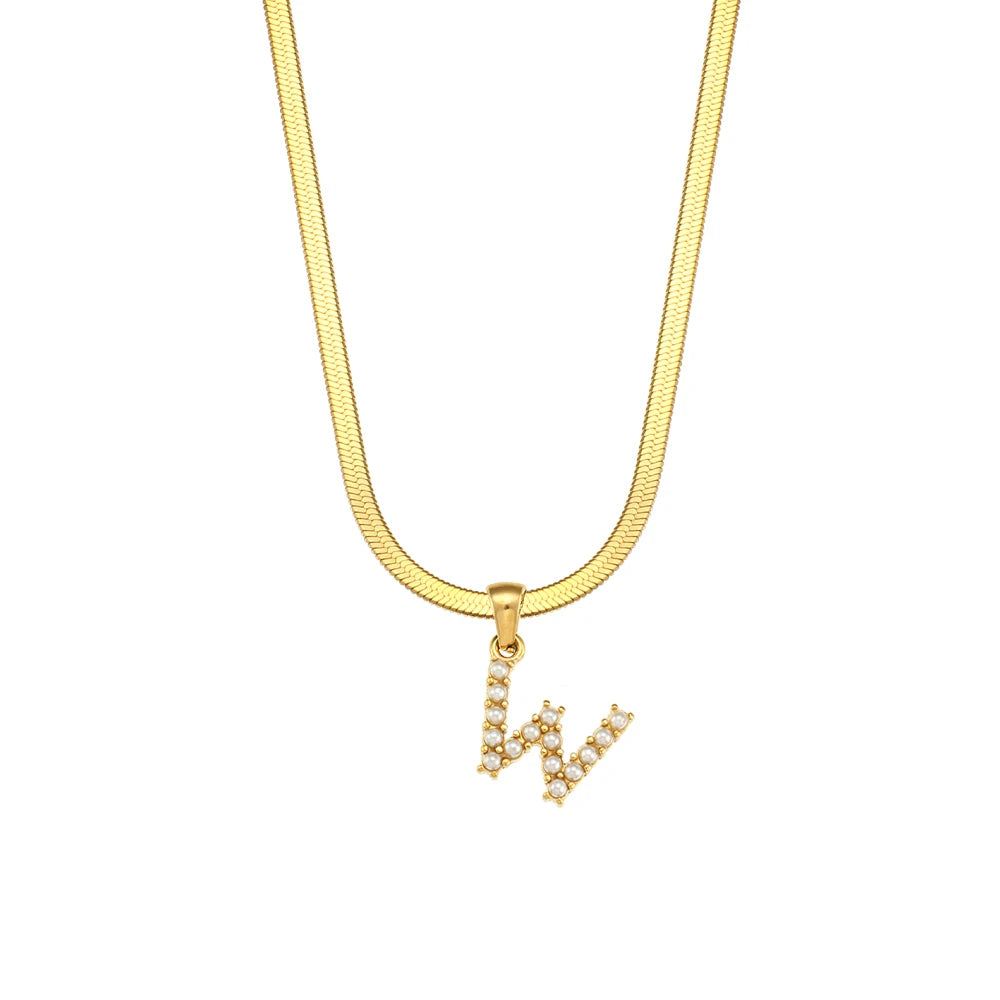 Herringbone Letter Necklace