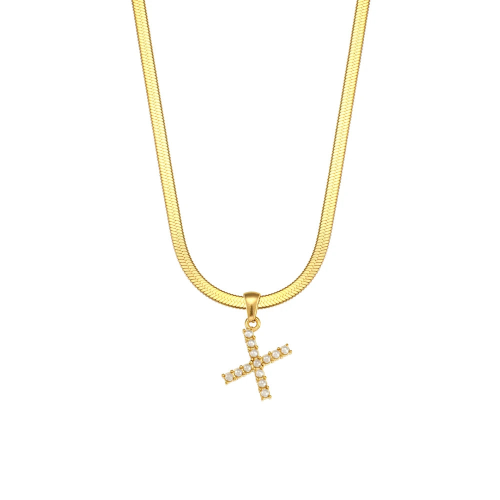 Herringbone Letter Necklace