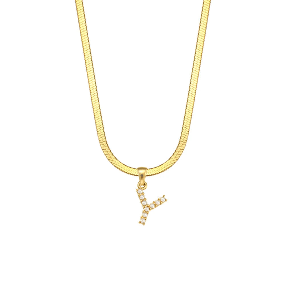 Herringbone Letter Necklace